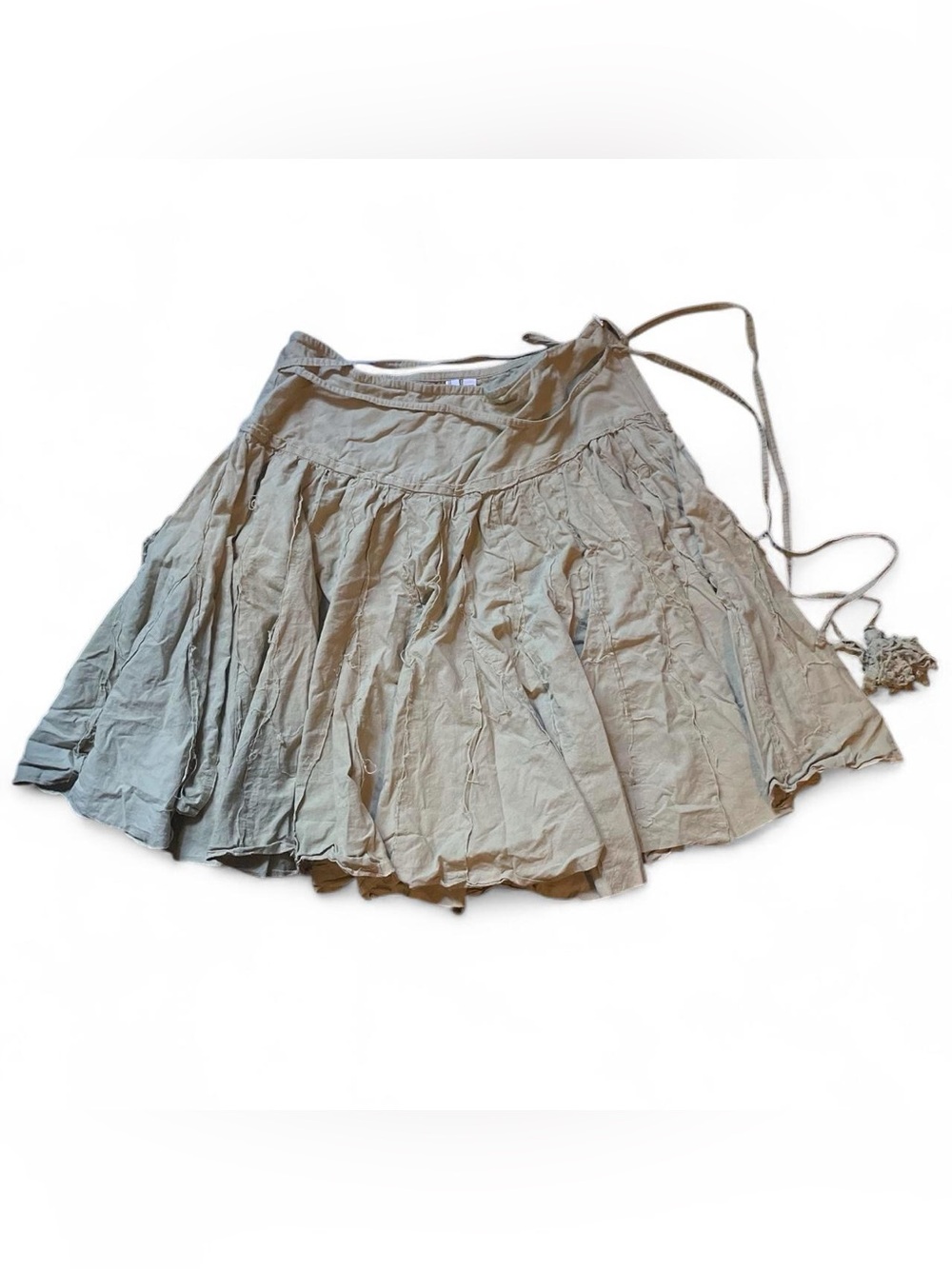Women’s Mix Nouveau Fashion News Tiered Wrap Midi Skirt - Taupe, Khaki 100% cott